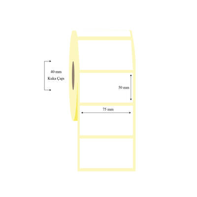 75mm x 50mm Tekli Lamine Termal Etiket - 1