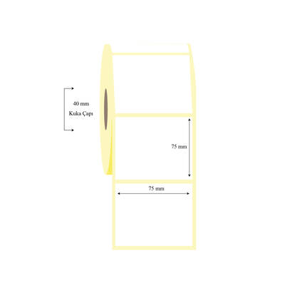 75mm x 75mm Tekli Lamine Termal Etiket - 1