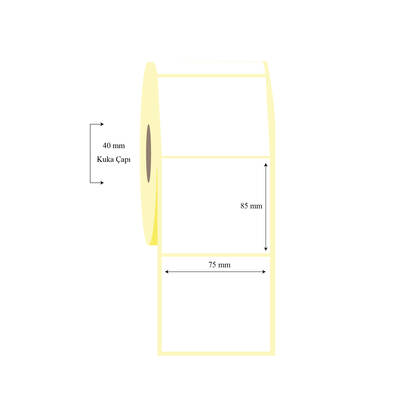 75mm x 85mm Tekli Lamine Termal Etiket - 1