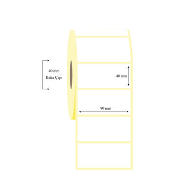 80mm x 40mm Tekli Lamine Termal Etiket - 1