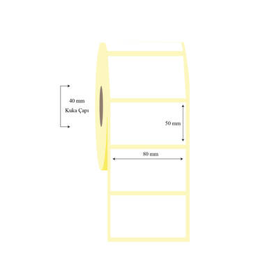 80mm x 50mm Tekli Lamine Termal Etiket - 1