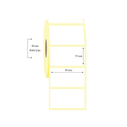 80mm x 55mm Tekli Lamine Termal Etiket - 