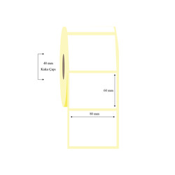 80mm x 60mm Tekli Lamine Termal Etiket - 