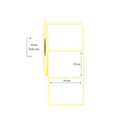 80mm x 60mm Tekli Lamine Termal Etiket - 1