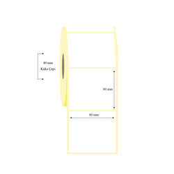 80mm x 80mm Tekli Lamine Termal Etiket - 