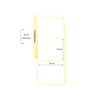 80mm x 80mm Tekli Lamine Termal Etiket - 1