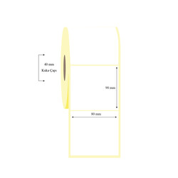 80mm x 90mm Tekli Lamine Termal Etiket - 