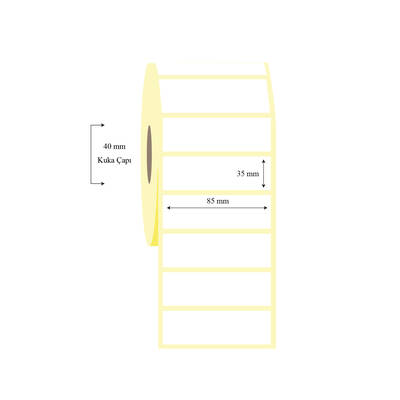 85mm x 35mm Tekli Lamine Termal Etiket - 1