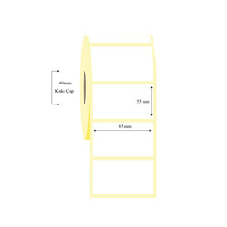 85mm x 55mm Tekli Lamine Termal Etiket - 