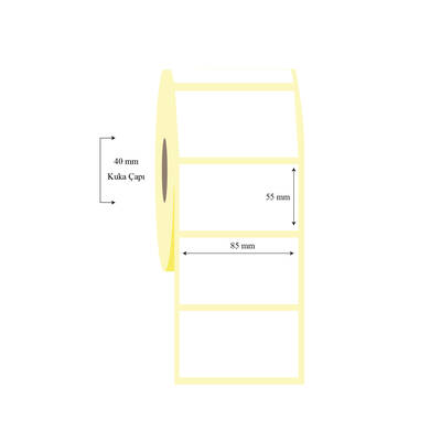 85mm x 55mm Tekli Lamine Termal Etiket - 1