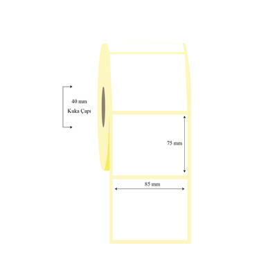 85mm x 75mm Tekli Lamine Termal Etiket - 1