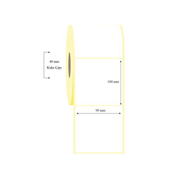 90mm x 100mm Tekli Lamine Termal Etiket - 