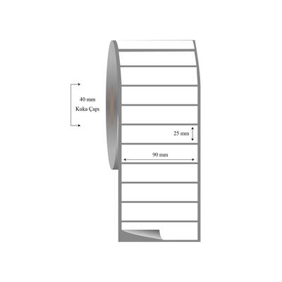 90mm x 25mm Tekli Fasson Fastyre Etiket - 1