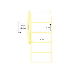 90mm x 40mm Tekli Kuşe Etiket - 