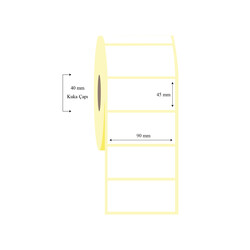 90mm x 45mm Tekli Lamine Termal Etiket - 