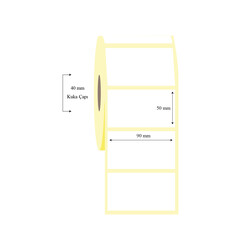 90mm x 50mm Tekli Kuşe Etiket - 