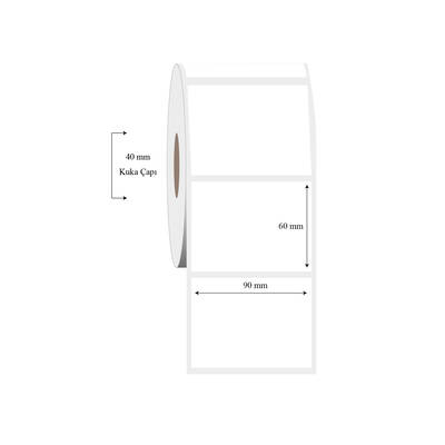 90mm x 60mm Tekli PP Şeffaf Etiket - 1