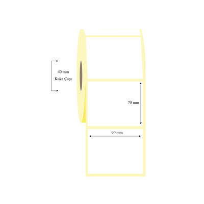 90mm x 70mm Tekli Kuşe Etiket - 1