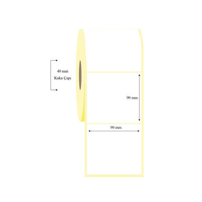 90mm x 90mm Tekli Lamine Termal Etiket - 1