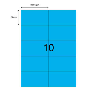 99,06mm x 57mm Mavi Lazer Etiket - 1