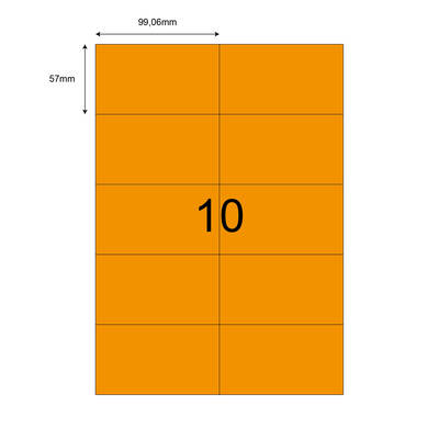 99,06mm x 57mm Turuncu Lazer Etiket - 1