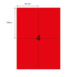 99,1mm x 139mm Kırmızı Lazer Etiket - 