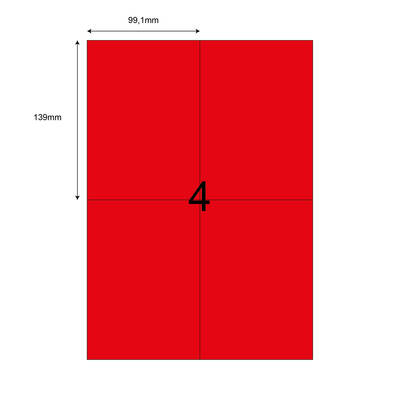 99,1mm x 139mm Kırmızı Lazer Etiket - 1