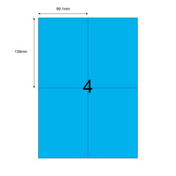 99,1mm x 139mm Mavi Lazer Etiket - 