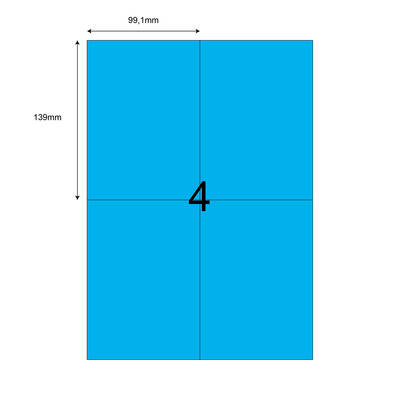 99,1mm x 139mm Mavi Lazer Etiket - 1