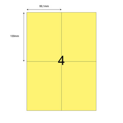 99,1mm x 139mm Sarı Lazer Etiket - 1