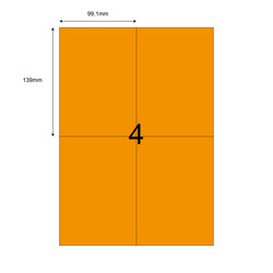 99,1mm x 139mm Turuncu Lazer Etiket - 