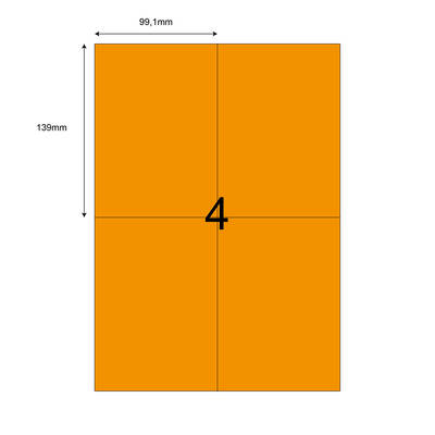 99,1mm x 139mm Turuncu Lazer Etiket - 1