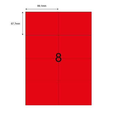 99,1mm x 67,7mm Kırmızı Lazer Etiket - 1