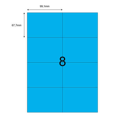 99,1mm x 67,7mm Mavi Lazer Etiket - 1