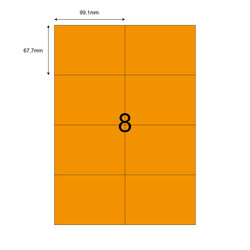 99,1mm x 67,7mm Turuncu Lazer Etiket - 