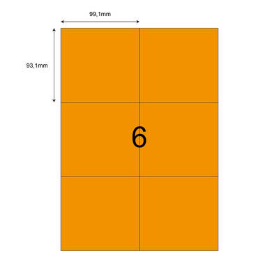 99,1mm x 93,1mm Turuncu Lazer Etiket - 1